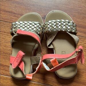 Oshkosh Roddler Gold and Coral Sandals